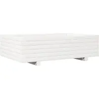 vidaXL Plantenbak 90x60x26,5 cm massief grenenhout wit
