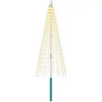 vidaXL Kerstboomverlichting met grondspies en vlaggenmast 180 cm