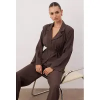 Trendyol TRENDYOLMİLLA Dames Bruin Effen Lang Regular fit Blazers