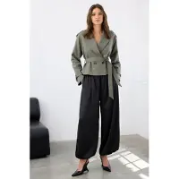 Trendyol TRENDYOLMİLLA Dames Kaki Effen Lang Regular fit Blazers