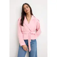 Trendyol TRENDYOLMİLLA Dames Roze Effen Lang Regular fit Blazers