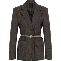 Trendyol TRENDYOLMİLLA Dames Bruin Gestreept Lang Regular fit Blazers