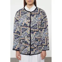 Trendyol Modest Dames Donkerblauw Geometrisch patroon Lang Relaxed fit Modest Blazers