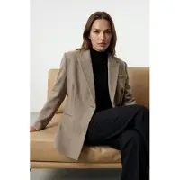 Trendyol TRENDYOLMİLLA Dames Bruin Effen Lang Getailleerd Blazers