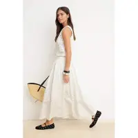 Trendyol TRENDYOLMİLLA Dames Wit Effen Maxi A-lijn Rokken