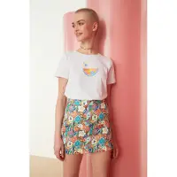 Trendyol TRENDYOLMİLLA Dames Meerkleurig Bloemen Kort / Mini Kokerrok- rok Kokerrok- rok Rokken