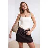 Trendyol TRENDYOLMİLLA Dames Bruin Effen Kort / Mini Kokerrok- rok Kokerrok- rok Rokken