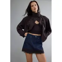 Trendyol TRENDYOLMİLLA Dames Donkerblauw Effen Kort / Mini Kokerrok- rok Rokken
