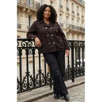 Trendyol Dames Bruin Effen Lang Oversized Grote maten Blazers
