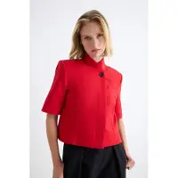 Trendyol TRENDYOLMİLLA Dames Rood Effen Kort Getailleerd Blazers
