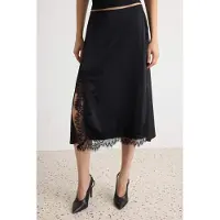 Trendyol TRENDYOLMİLLA Dames Zwart Effen Midi A-lijn Rokken