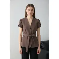 Trendyol TRENDYOLMİLLA Dames Bruin Effen Kort Regular fit Blazers