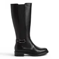 Tamaris dames zwarte leren kniehoge plateau lange laarzen - 25609-47