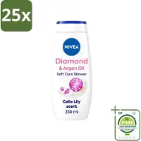 Nivea 25 x - Diamond Touch Douchegel - Sensuele Leliegeur - 250 ml - Grootverpakking - Vaatwasstrips - Douchegel - Diamantpoeder - Witte Aronskelk - Hydratatie - Luxe Douchegel