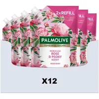 Palmolive 12x Handzeep Navulling Doypack Sensorial Escape Moroccan Rose Peony 500 ml