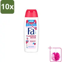 Fa 10 x - Douchegel - Winter Flamingo On Ice - Verfrissend & Koel - Hydraterend - 250 ml - Bulkverpakking - Douchegel winter - Douchemop - Frisse douchegel
