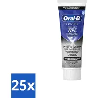 Oral-B 25 x - 3D White Houtskool - Tandpasta - Whitening & Diepreinigend - 75 ml - Voordeelverpakking - 25 stuks