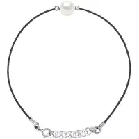 Diadema Diamond Bracelet 0060 Cts Natuurlijke en gekweekte parel Ronde 8-9 mm Nylon Black 925