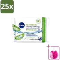 Nivea 25 x – Reinigingsdoekjes – Bio Aloe Vera – 25 Doekjes - Bulkverpakking - Reinigingsdoekjes - Douchemop - Gezichtsreiniging