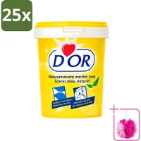 DOR 25 x - Natuurzuivere Zachte Zeep - Vast Zeepmiddel - Voor Vloeren en Was - 1 kg - Bulkverpakking - Natuurlijke zeep - Douchemop - Reiniging