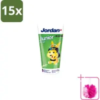 Jordan 15 x - Junior - Tandpasta - 6-12 jaar - 50 ml - Bulkverpakking - Tandpasta voor kinderen - Douchemop - Tandpasta 6-12 jaar