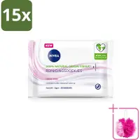 Nivea 15 x - Reinigingsdoekjes - Verzachtend - Droge Huid - Verwijdert Waterbestendige Make-up - 25 Doekjes - Bulkverpakking - Reinigingsdoekjes - Douchemop - Gezicht reinigen