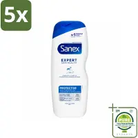 Sanex 5 x – Douchegel – Expert Skin Health Protector – 600 ml - Grootverpakking - Vaatwasstrips - Huidversterkend - Huidbarrière - Hydratatie - Pre- En Postbiotica - Gezond Huidmicrobioom