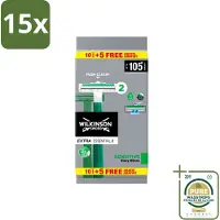 Wilkinson 15 x - Wegwerpscheermesjes - Extra Essential 2 Sensitive - Zacht - 15 mesjes - Wasstrips - Scheermesje - Wegwerpmesje - Scheerresultaat - Huidgevoelig - Scherpe Mesjes