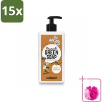 Marcel's Green Soap 15 x - Handzeep - Sandelhout & Kardemom - Voor dagelijks gebruik - 500 ml - Bulkverpakking - Handzeep - Douchemop - Natuurlijke handzeep