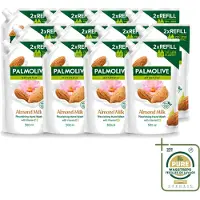 Palmolive 12 x – Handzeep Navulling – Naturals Almond Milk – 500 ml - Wasstrips - Handzeep Navulling - Amandelmelk - Vegan Handzeep - Natuurlijke Handzeep - Verzorgende Handzeep