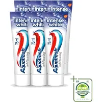 Aquafresh 6 x - Tandpasta - Intense White - Wittere Tanden - 75 ml - Grootverpakking - Vaatwasstrips - Tandpasta - Witte Tanden - Tanden Reinigen - Vlekken Verwijderen - Gezond Tandvlees