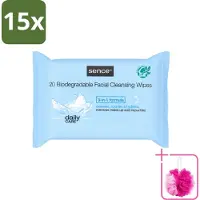 Sence 15 x - Normale Huid - Gezichtsreinigingsdoekjes - Mild Reinigend - 20 Doekjes - Bulkverpakking - Gezichtsreinigingsdoekjes - Douchemop - Huid reinigen