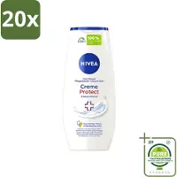 Nivea 20 x - Douchegel - Crème Protect & Dexpantenol - Unieke Crème Geur - 250 ml - Grootverpakking - Vaatwasstrips - Douchegel - Huidverzorging - Vitamine C - Vitamine E - Olijfolie