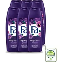 Fa 6 x - Luxurious Moments - Douchecrème - Roze Viooltjes - 250 ml - Grootverpakking - Vaatwasstrips - Douchecrème - Roze Viooltjes - Luxe Douchecrème - Huidverzorging - Geur Van Roze Viooltjes