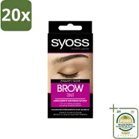 Syoss 20 x - Brow Tint Zwart - Wenkbrauwverf - Langdurige Kleur - Tot 10 Toepassingen - Wasstrips - Wenkbrauwverf - Permanent - Zwart - Langdurige Kleur - Grijze Haartjes Verbergen
