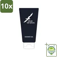 Blue Stratos 10 x - Douchegel - Verfrissende Geur - 200 ml - Grootverpakking - Vaatwasstrips - Douchegel - Frisse Start - Klassieke Geur - Mannelijke Geur - Verfrissende Huid
