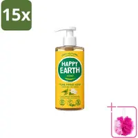 Happy Earth 15 x – Handzeep – 100% Natuurlijk Jasmine Ho Wood – 300 ml - Bulkverpakking - Natuurlijke handzeep - Douchemop - Vegan handzeep