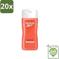 Reebok 20 x - Move Your Spirit - Douchegel - 400 ml - Grootverpakking - Vaatwasstrips - Douchegel - Energie - Geest - Lichaam - Verfrissend