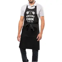 Kariban Awesome - Keukenschort - BBQ schort - Awesome Cook - cadeau verjaardag - vaderdag - moederdag - zwart