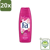 Fa 20 x - Pink Passion - Douchegel - Roze Roos - 250 ml - Grootverpakking - Vaatwasstrips - Douchegel Roze Roos - Roze Roos Geur - Douchegel Voor Huid - Huid Verzorging - Verfrissende Douchegel