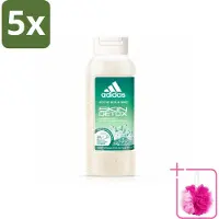 Adidas 5 x – Douchegel – Active Skin & Mind Skin Detox – 250 ml - Bulkverpakking - Douchegel - Douchemop - Huidverzorging