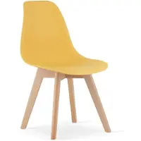 Leobert Chaise - - Kito - Mosterdkleur/Natuurlijk hout - 46 X 54,5 X 80 Cm