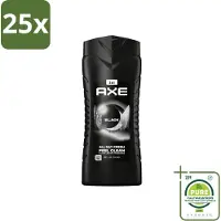 Axe 25 x XL - 3-in-1 Douchegel - Black - Frozen Pear & Cedarwoord - 12hrs Long Lasting Scent - 400 ml - Grootverpakking - Vaatwasstrips - Douchegel - Lichaam - Gezicht - Haar - Frisheid