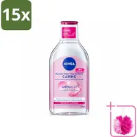 Nivea 15 x - Micellair Water - Essentials Verzachtend & Verzorgend - Voor droge huid - Met Amandelolie & Aminozuren - 400 ml - Bulkverpakking - Micellair water - Douchemop - Droge huid