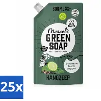 Marcel's Green Soap 25 x - Handzeep - Bergamot & Black Pepper - Natuurlijke verzorging - 500 ml - Voordeelverpakking - 25 stuks