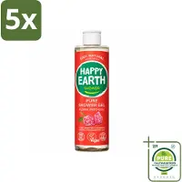 Happy Earth 5 x – Douchegel – 100% Natuurlijk Floral Patchouli – 300 ml - Grootverpakking - Vaatwasstrips - Douchegel - Natuurlijke Douchegel - Vegan Douchegel - Patchouli Geur - Huid Verzorging