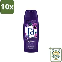 Fa 10 x - Luxurious Moments - Douchecrème - Roze Viooltjes - 250 ml - Wasstrips - Douchecrème - Roze Viooltjes - Luxe Douchecrème - Huidverzorging - Geur Van Roze Viooltjes