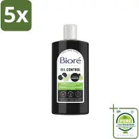 Bioré 5 x – Houtskool Reinigingsgel – Gezichtsreiniger – 200 ml - Grootverpakking - Vaatwasstrips - Gezichtsreiniger - Houtskool - Diepe Reiniging - Vet Huid - Gecombineerde Huid