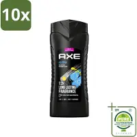 Axe 10 x XL - 3-in-1 Douchegel - Alaska - Ocean Air & Bergamot - 12hrs Long Lasting Scent - 400 ml - Grootverpakking - Vaatwasstrips - Douchegel - Oceaanlucht - Bergamot - Frisheid - 3-in-1