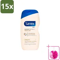 Sanex 15 x - BiomeProtect Micellair - Douchegel - Vitaliteit - 0% Sulfaat - Alle Huidtypes - 400 ml - Bulkverpakking - Huid reinigen - Douchemop - Micellaire douchegel